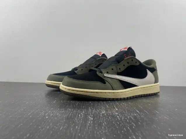HYPE DM7866-002 AIR LOW JORDAN OG TRAVIS 1 'BLACK SP SCOTT OLIVE' X 0429